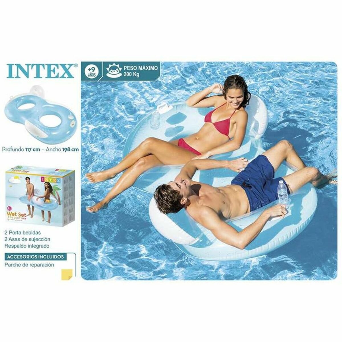 Air mattress Intex 56800 Backrest 198 x 117 cm PVC